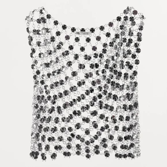ZARA JEWEL CROP TOP SIZE M - Picture 1 of 10